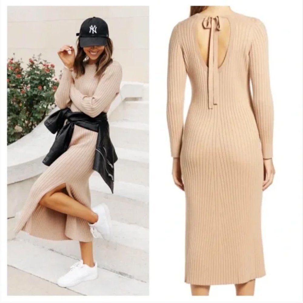 WAYF Dress Dede and Emily BFF Camel Sweater Dress NWT Medium